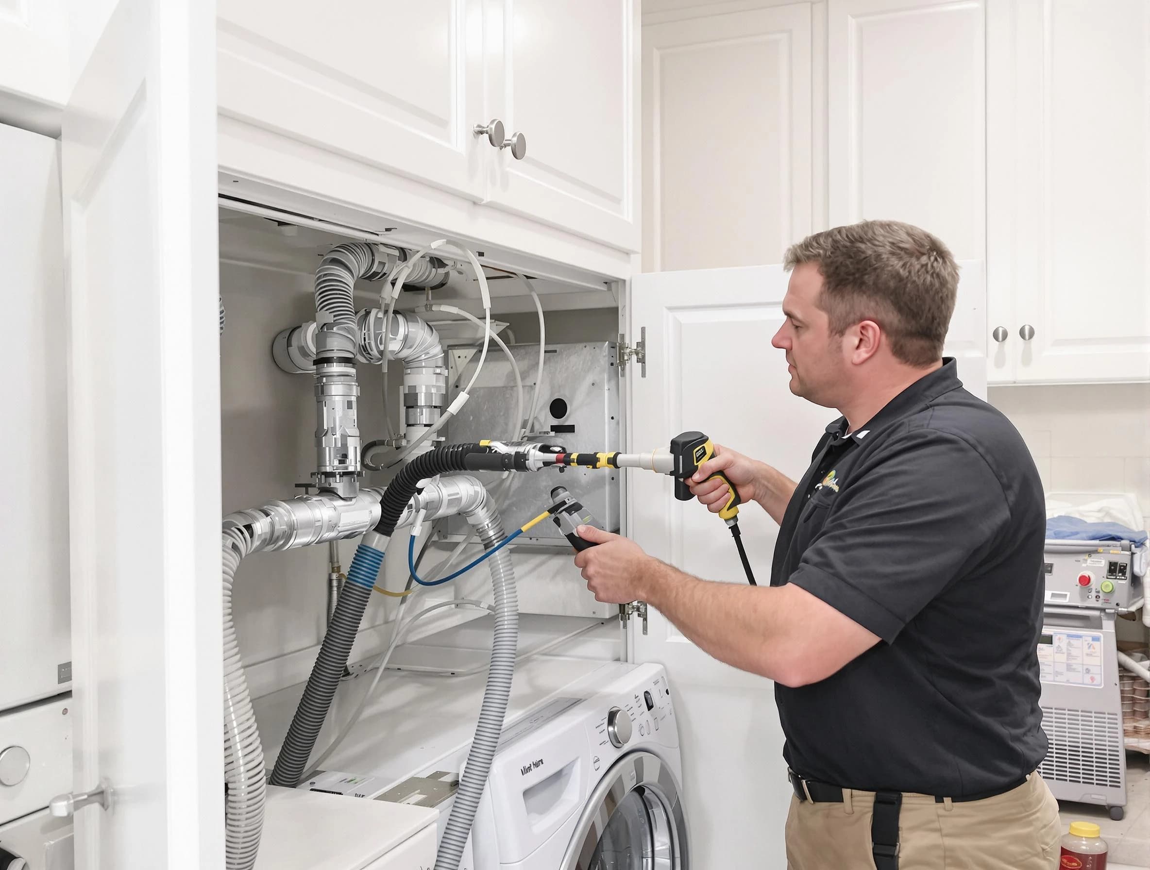 Conyers Dryer Vent Cleaning professional removing severe blockage from a clogged dryer vent in Conyers